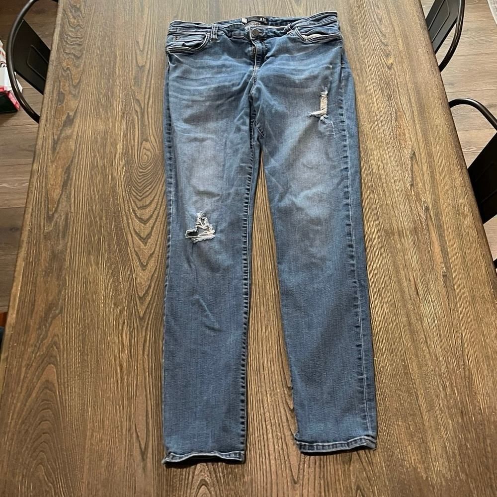 Kut From The Kloth Mia High Rise Fab Ab Toothpick Skinny Jeans Blue Size 18